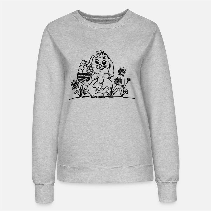 Cute bunny with Easter eggs - Women’s Sweatshirt - heather grey