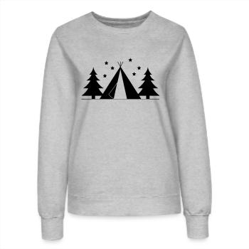 Forrest Camping, Outdoor, Wildlife, Nature, Scouts - Frauen Sweatshirt - Grau meliert - Vorne - AI Model Female 172 dark (172cm)