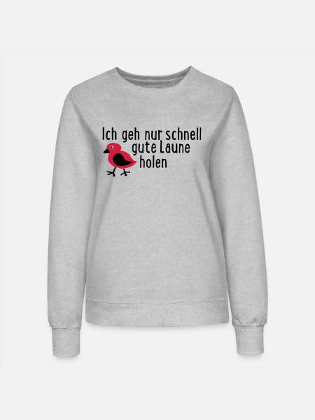 gute Laune - Frauen Sweatshirt - Grau meliert