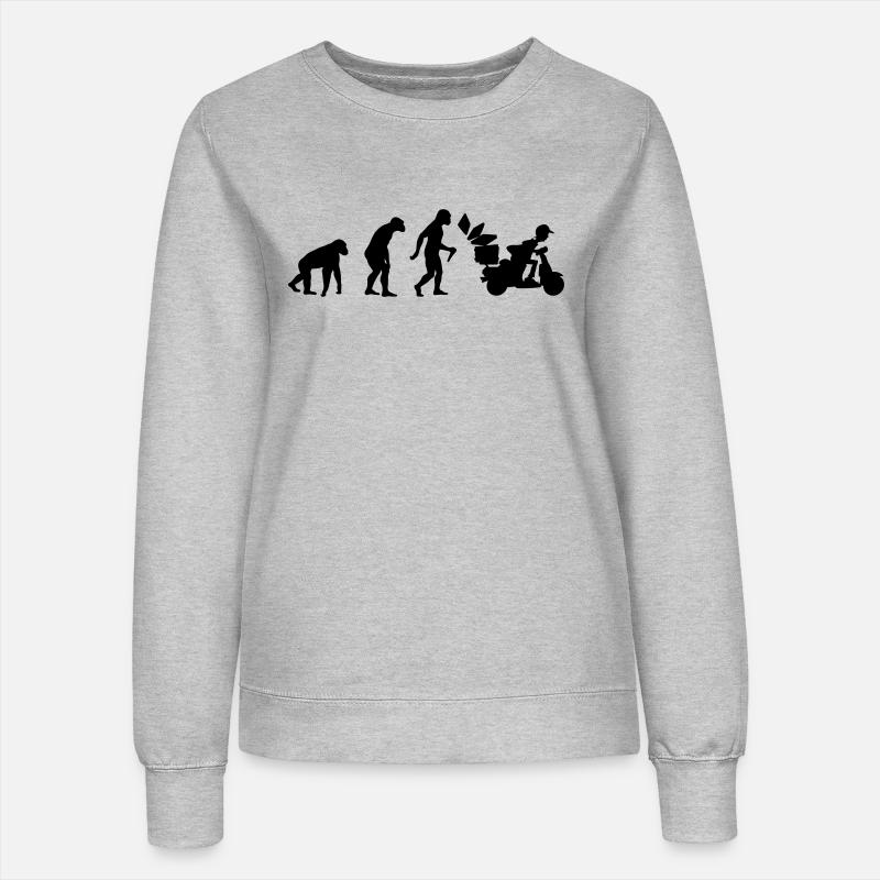 Pizza Delivery Man Evolution - Women’s Sweatshirt - heather grey