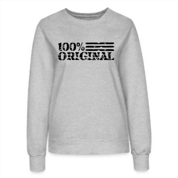 Rayures logo 100 % original - Sweat Femme - gris chiné - Devant - AI Model Female 172 dark (172cm)