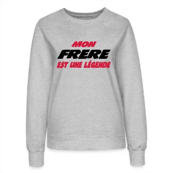 Mon frère est une légende 111 - Frauen Sweatshirt - Grau meliert - Vorne - AI Model Female 172 dark (172cm)