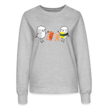 Sushi Shopping - Frauen Sweatshirt - Grau meliert - Vorne - AI Model Female 172 dark (172cm)
