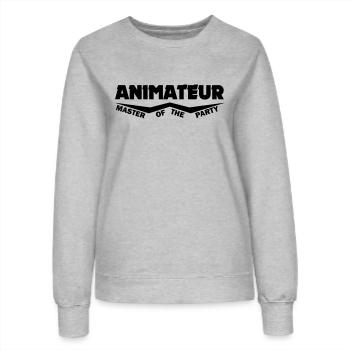 animateur - master of the party - Frauen Sweatshirt - Grau meliert - Vorne - AI Model Female 172 dark (172cm)