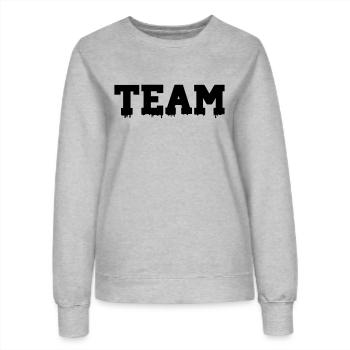 équipe - Sweat Femme - gris chiné - Devant - AI Model Female 172 dark (172cm)