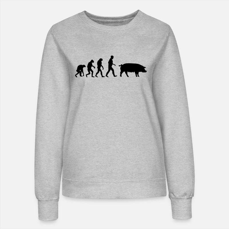 pig evolution - Women’s Sweatshirt - heather grey