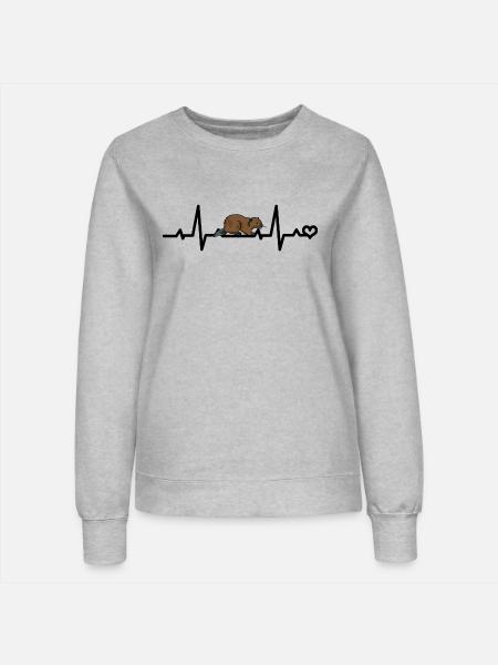 Biber EKG - Frauen Sweatshirt - Grau meliert