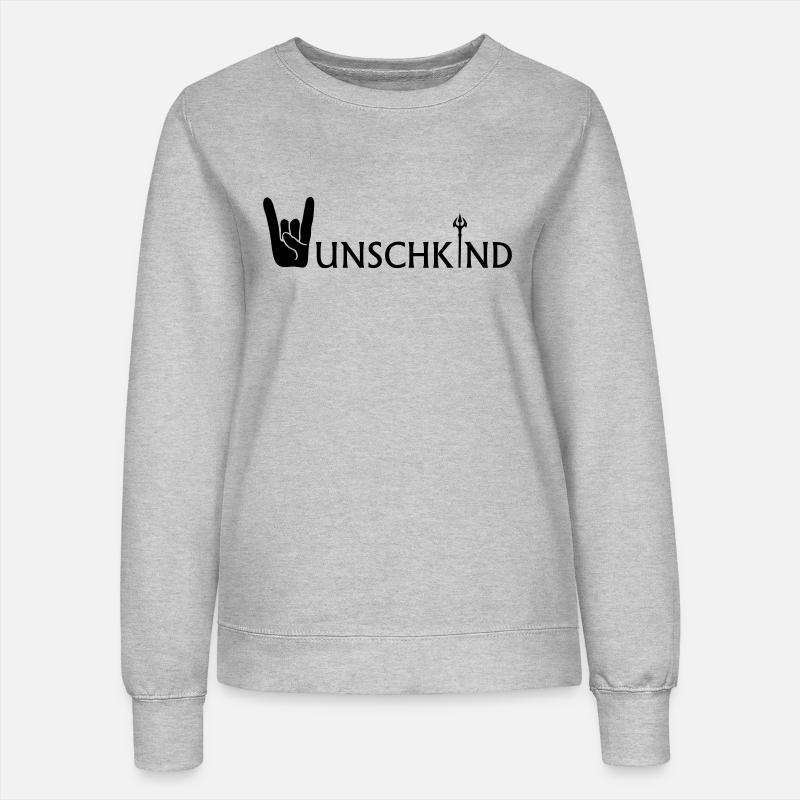 Wunschkind - Frauen Sweatshirt - Grau meliert