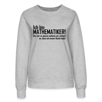 ich bin mathematiker - Frauen Sweatshirt - Grau meliert - Vorne - AI Model Female 172 dark (172cm)