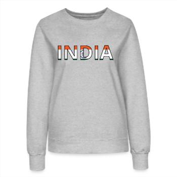 India Flag - Women’s Sweatshirt - heather grey - Front - AI Model Female 172 dark (172cm)