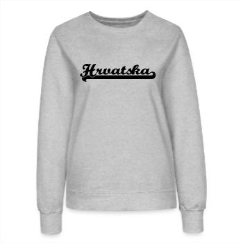 écrit de Hrvatska - Sweat Femme - gris chiné - Devant - AI Model Female 172 dark (172cm)