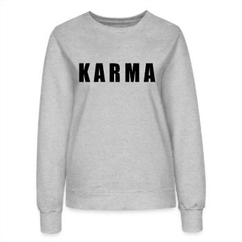 Karma - Women’s Sweatshirt - heather grey - Front - AI Model Female 172 dark (172cm)