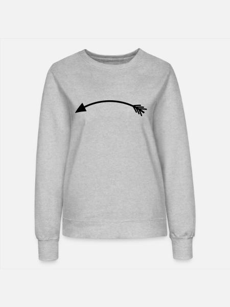 Pfeil links - Frauen Sweatshirt - Grau meliert