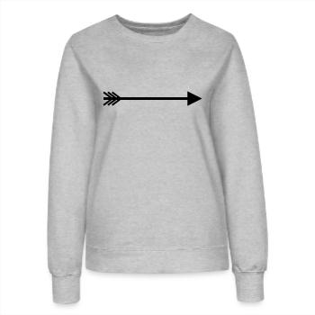 Pfeil rechts - Frauen Sweatshirt - Grau meliert - Vorne - AI Model Female 172 dark (172cm)