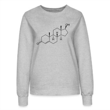 Testosteron - Chemische Strukturformel - Frauen Sweatshirt - Grau meliert - Vorne - AI Model Female 172 dark (172cm)