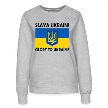 Slava ukraini - Frauen Sweatshirt - Grau meliert - Vorne - AI Model Female 172 dark (172cm)