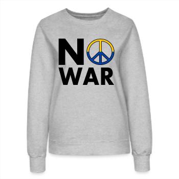 No war - Frauen Sweatshirt - Grau meliert - Vorne - AI Model Female 172 dark (172cm)