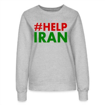 Help iran - Frauen Sweatshirt - Grau meliert - Vorne - AI Model Female 172 dark (172cm)