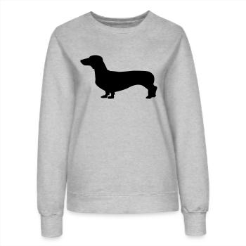 Chien - teckel - Sweat Femme - gris chiné - Devant - AI Model Female 172 dark (172cm)
