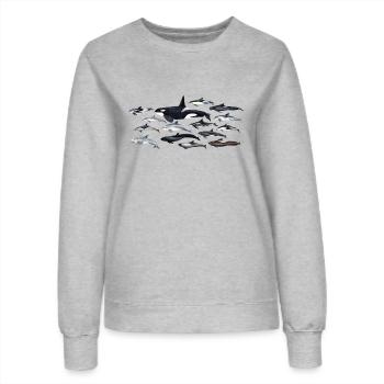 Delphine - Delphine - Dauphins - Delphinidae - Frauen Sweatshirt - Grau meliert - Vorne - AI Model Female 172 dark (172cm)