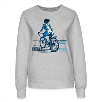 Ästhetisches Rennrad Design für stilvolle - Frauen Sweatshirt - Grau meliert - Vorne - AI Model Female 172 dark (172cm)