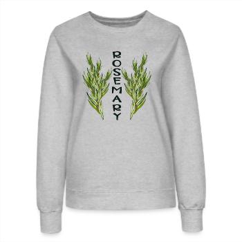 PLANTES DE ROMARIN - JARDIN - ÉPICES DE CUISSON - HERBES - Sweat Femme - gris chiné - Devant - AI Model Female 172 dark (172cm)