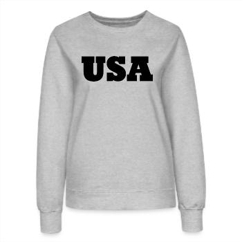 États-Unis - Sweat Femme - gris chiné - Devant - AI Model Female 172 dark (172cm)