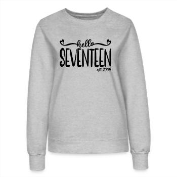 17. Geburtstag Frauen Hallo Siebzehn Est. 2006 - Frauen Sweatshirt - Grau meliert - Vorne - AI Model Female 172 dark (172cm)