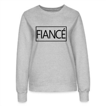 Verlobter Passende Verlobungsparty Geschenk für Männer - Frauen Sweatshirt - Grau meliert - Vorne - AI Model Female 172 dark (172cm)