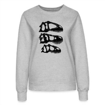 Giganotosaurus Tyrannosaurus Rex Allosaurus - Frauen Sweatshirt - Grau meliert - Vorne - AI Model Female 172 dark (172cm)