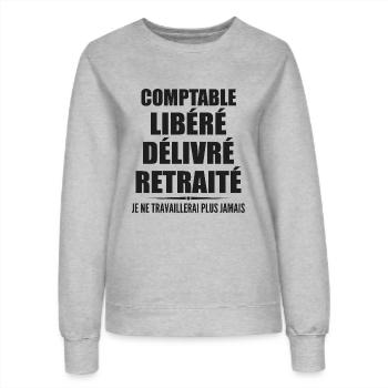 Comptable célèbre sa retraite avec humour cadeau - Sweat Femme - gris chiné - Devant - AI Model Female 172 dark (172cm)
