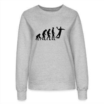 Evolution humaine Handball - Sweat Femme - gris chiné - Devant - AI Model Female 172 dark (172cm)