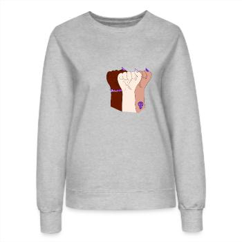 Feminismus - Frauen Sweatshirt - Grau meliert - Vorne - AI Model Female 172 dark (172cm)