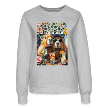 Dreamteam Capybara Couple Teamwork Leisure Time - Women’s Sweatshirt - heather grey - Front - AI Model Female 172 dark (172cm)