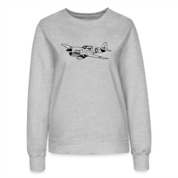 Fighter / pilote de chasse Warhawk 02_schwarz - Sweat Femme - gris chiné - Devant - AI Model Female 172 dark (172cm)