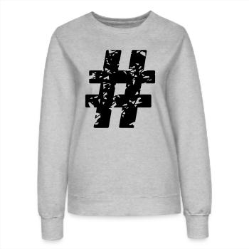 tag_f1 - Women’s Sweatshirt - heather grey - Front - AI Model Female 172 dark (172cm)