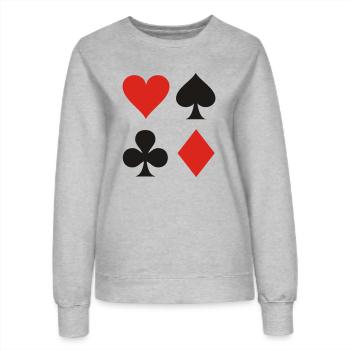 Karten - Frauen Sweatshirt - Grau meliert - Vorne - AI Model Female 172 dark (172cm)