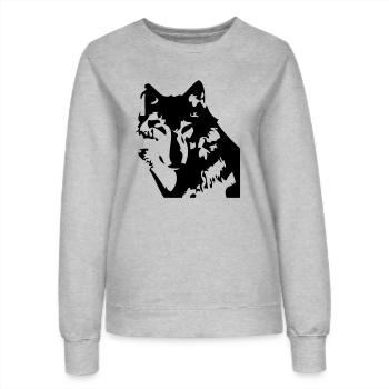 wolf - Frauen Sweatshirt - Grau meliert - Vorne - AI Model Female 172 dark (172cm)