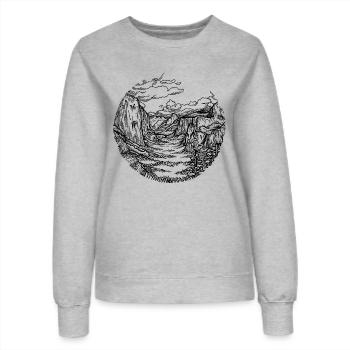 Yosemite Landschaft - Frauen Sweatshirt - Grau meliert - Vorne - AI Model Female 172 dark (172cm)