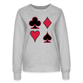 Poker Deck Dealer Trumpf Spielkarten Skat Canasta - Women’s Sweatshirt - heather grey - Front - AI Model Female 172 dark (172cm)