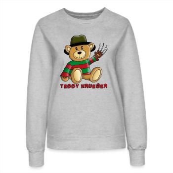 teddy_krueger_102015_b - Frauen Sweatshirt - Grau meliert - Vorne - AI Model Female 172 dark (172cm)