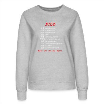 Judo "MehrAlsNurEinSport hell - Frauen Sweatshirt - Grau meliert - Vorne - AI Model Female 172 dark (172cm)