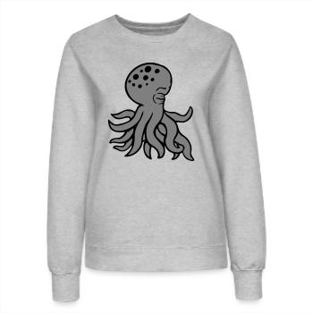Octopus sleeps sad eyes closed tired cute - Women’s Sweatshirt - heather grey - Front - AI Model Female 172 dark (172cm)