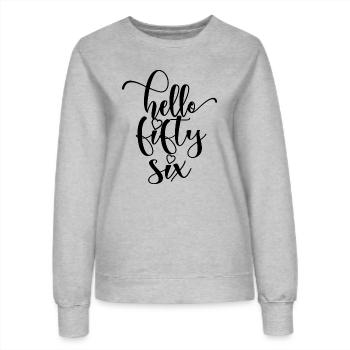 Hallo Fifty Six Süßer 56 Jahre alter Geburtstag - Frauen Sweatshirt - Grau meliert - Vorne - AI Model Female 172 dark (172cm)