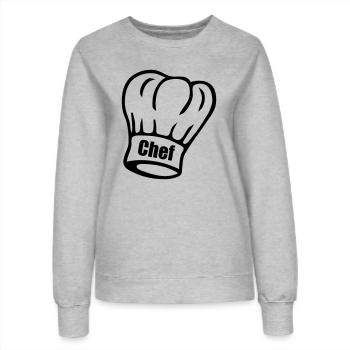 Chef - Sweat Femme - gris chiné - Devant - AI Model Female 172 dark (172cm)