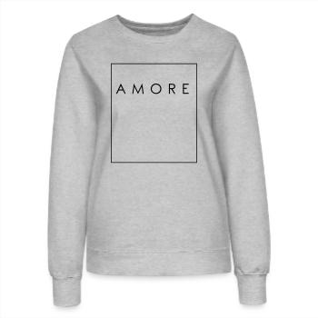 AMORE - love - Women’s Sweatshirt - heather grey - Front - AI Model Female 172 dark (172cm)
