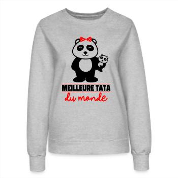 meilleure tata du monde - Sweat Femme - gris chiné - Devant - AI Model Female 172 dark (172cm)