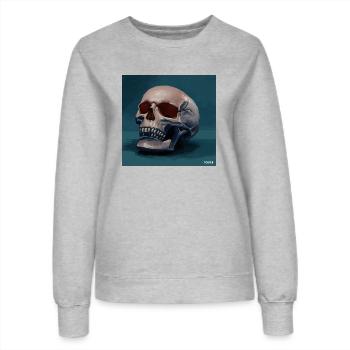 scull - Women’s Sweatshirt - heather grey - Front - AI Model Female 172 dark (172cm)