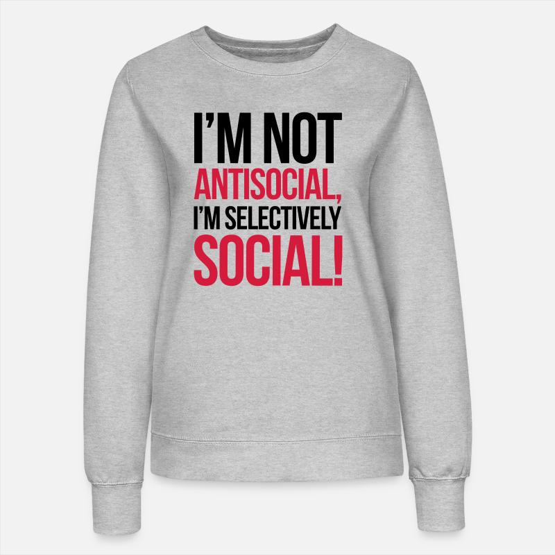 Antisocial - Frauen Sweatshirt - Grau meliert