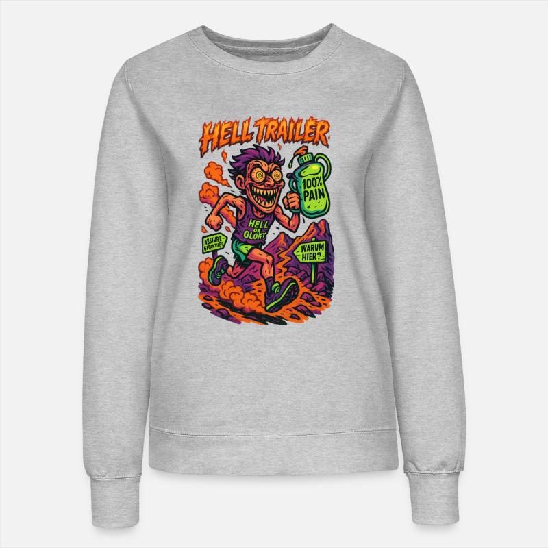 Hell Trailer - Crazy Trailrunner - Women’s Sweatshirt - heather grey